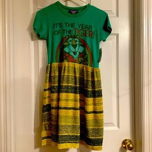 Gorgeous CHAOS drop dress Ladies top combined with vintage material as a skirt.